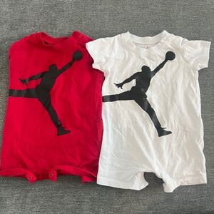 Bundle of 2 baby boy Nike Jordan "Jumpman" Romper Red & White - 6 Month